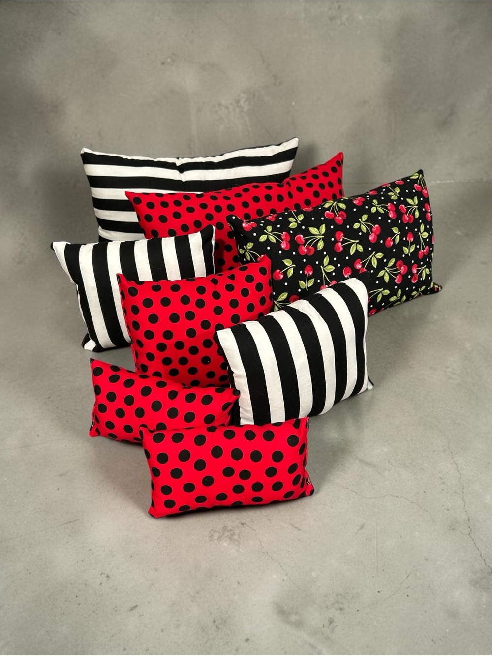 Purse Pillows Hand Crafted Set of 8, 3 Lg/3 Sm/2 XS